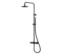 Steinberg Série 250 Système de douche, avec robinetterie thermostatique, Easy Clean, 2502721S, Couleur: noir mat