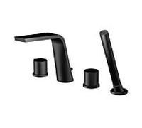 Steinberg Serie 260 mitigeur bain 4 trous 2602400S projection 200mm, avec inverseur et douchette extractible, noir mat