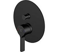 Steinberg série 280 garniture 28021033S avec plaque de recouvrement Ø 185 mm, pour mitigeur bain, avec inverseur, noir mat