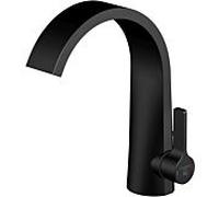 Steinberg série 280 mitigeur lavabo 2801000S projection 155mm, noir mat, avec garniture de vidage 2000 2000 / 4 "