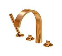 Steinberg Série 280 robinetterie de baignoire, montage sur bord de baignoire, 4 trous, saillie 221 mm, 2802400RG, Couleur: Or rose