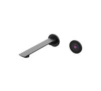 Steinberg Série 290 Robinetterie de lavabo murale entièrement électronique, avec réglage du débit et de la température, saillie 207mm, 2901814ES, Couleur: Noir mat