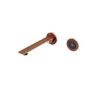 Steinberg Série 290 Robinetterie de lavabo murale entièrement électronique, avec réglage du débit et de la température, saillie 207mm, 2901814EBC, Couleur: cuivre brossé