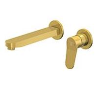 Steinberg Série 340 Mélangeur lavabo mural, saillie 200mm, pour corps dencastrement, 34018143, Farbe: Or brossÃ©