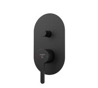 Steinberg Série 341 Kit de montage complet, pour mitigeur bain/douche, avec plaque de recouvrement 110mm x 190mm, 34121033S, Couleur: Noir mat