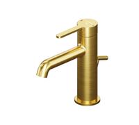Steinberg Série 341 Mitigeur de lavabo avec cartouche céramique, avec garniture d'écoulement, saillie 122mm, 3411000BG, Couleur: Or brossÃ©