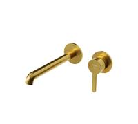 Steinberg Série 341 Mitigeur monocommande mural pour lavabo, montage final avec cartouche céramique, saillie 190mm, 34118143BG, Couleur: Or brossÃ©