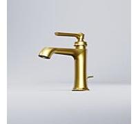Steinberg Mitigeur lavabo Série 350 3501000BG, saillie 130 mm, or brossé, avec garniture de vidage