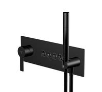 Steinberg Série 390 Mitigeur de douche/bain, Mitigeur monocommandé, douchette à main, 4 consommateurs, 39022422S, Couleur: Noir Mat