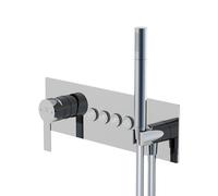 Steinberg Série 390 Mitigeur de douche/bain, Mitigeur monocommandé, douchette à main, 4 consommateurs, 39022422, Couleur: chrome