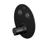Steinberg Série 390 Mitigeur de douche/bain, thermostat encastré 3/4, 2 consommateurs, rond, 39043213S, Couleur: Noir Mat