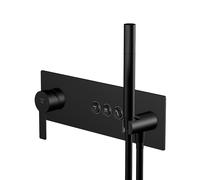 Steinberg Série 390 Mitigeur monocommandé douche/bain 3/4, douchette à main, 3 consommateurs, 39022322S, Couleur: Noir Mat