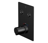 Steinberg Série 390 robinet de douche/bain, thermostat à encastrer 3/4, avec pushtronic, 2 consommateurs, 39042213S, Couleur: Noir Mat