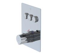 Steinberg Série 390 robinet de douche/bain, thermostat encastré 3/4, avec pushtronic, 3 consommateurs, 39042313, Couleur: chrome