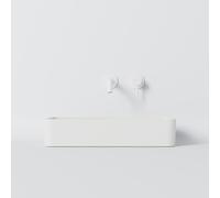 Steinberg Série 440 lavabo à poser, anguleux, sans trop-plein, 590x195x120mm, SOLIDSurface, 4407140W, Couleur: Blanc mat