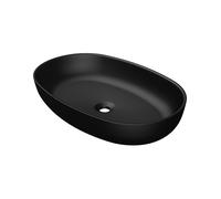 Steinberg SÃ©rie 440 lavabo Ã poser, ovale, 600x400x130mm, SolidSurface, sans trou pour robinet, sans trop-plein, 4406116, Coloris: noir mat - 4406116S