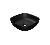 Steinberg Série 440 lavabo à poser, rectangulaire, 400x400x130mm, SolidSurface, sans trou pour robinet, sans trop-plein, 4406113S, Couleur: noir mat
