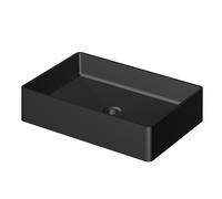 Steinberg SÃ©rie 440 lavabo Ã poser, rectangulaire, 600x400x145mm, SolidSurface, sans trou pour robinet, sans trop-plein, 4407110, Coloris: noir mat - 4407110S