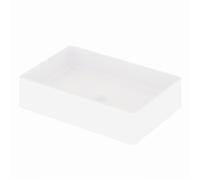 Steinberg SÃ©rie 440 lavabo Ã poser, rectangulaire, 600x400x145mm, SolidSurface, sans trou pour robinet, sans trop-plein, 4407110, Coloris: Blanc mat - 4407110W