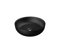 Steinberg Série 440 lavabo à poser, rond, 400x400x130mm, SOLIDSurface, sans trou pour robinet, sans trop-plein, 4406115S, Couleur: noir mat