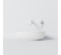 Steinberg Série 440 lavabo à poser, rond, sans trop-plein, 400x400x120mm, SOLIDSurface, 4406120W, Couleur: Blanc mat