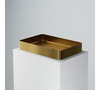 Steinberg Série 442 lavabo à poser, rectangulaire, 600x400x100mm, acier inox, sans trou pour robinet, sans trop-plein, 4427110BG, Couleur: Or brossÃ©