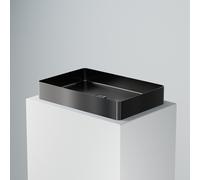 Steinberg Série 442 lavabo à poser, rectangulaire, 600x400x100mm, acier inox, sans trou pour robinet, sans trop-plein, 4427110GM, Couleur: Gunmetal