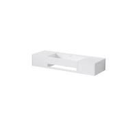 Steinberg Série 443 lavabo mural, 2 tiroirs, avec porte-serviettes, 1200x400x200mm, 1 trou pour robinet, avec trop-plein, SolidSurface, 4437230W