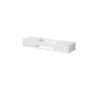 Steinberg Série 443 lavabo mural, 2 tiroirs, avec porte-serviettes, 1400x400x200mm, 1 trou pour robinet, avec trop-plein, SolidSurface, 4437240W