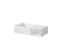 Steinberg Série 443 lavabo mural, avec compartiment ouvert à droite, 800x400x200mm, 1 trou pour robinet, avec trop-plein, SolidSurface, 4437120W