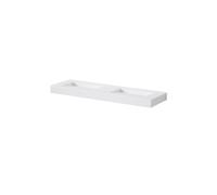 Steinberg Série 444 lavabo double mural, 1500x460x100mm, SolidSurface, 2 trous pour robinet, sans trop-plein, 4447200W