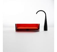 Steinberg Série 489 lavabo à poser, rectangulaire, en polyrésine, avec bouchon de vidage, 550x360x140mm, 489701034, Couleur: Rubis