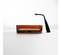 Steinberg Série 489 lavabo à poser, rectangulaire, en polyrésine, avec bouchon de vidage, 550x360x140mm, 489701033, Couleur: Maron