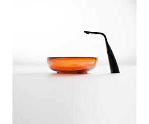 Steinberg Série 489 lavabo à poser, rond, en polyrésine, avec bouchon de vidage, 400x400x140mm, 489601031, Couleur: Ambre