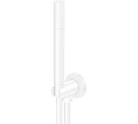 Ensemble de douche à main Steinberg Série 100 avec coude de raccordement intégré, douchette à main sur tige, 1001670W, Couleur: Blanc mat
