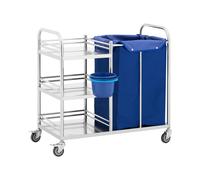 Steinberg Systems Chariot à linge - 3 tablettes et sac à linge - 50 kg - acier inoxydable SBS-LF-139