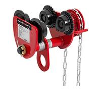 Steinberg Systems Chariot pour Palan Manuel, 1000 kg, 77-133 mm | Avance par Poussée, Engrenage, Porte Palan, avec Chaîne, Acier/Acier Alli9, Coeff. Se9curite9 1,25