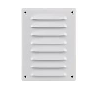 Steinberg14 Grille d'Aération Rectangulaire 140x190mm - Blanc Grille de Ventilation en Métal - Registre d'évacuation d'air avec Moustiquaire - Couvercle d'évent Interne pour Mur et Plafond