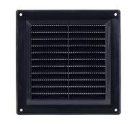 Steinberg14 Grille d'Aération Rectangulaire 150x150mm - Grille de Ventilation en Plastique Noir - Registre d'évacuation d'air - Couvercle d'évent Interne pour Mur et Plafond
