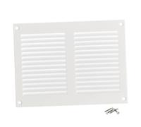 Steinberg14 Grille d'Aération Rectangulaire 200x150mm - Blanc Grille de Ventilation en Métal - Registre d'évacuation d'air Avec Moustiquaire - Couvercle d'évent Interne pour Mur et Plafond