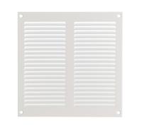 Steinberg14 Grille d'Aération Rectangulaire 200x200mm - Blanc Grille de Ventilation en Métal - Registre d'évacuation d'air Avec Moustiquaire - Couvercle d'évent Interne pour Mur et Plafond