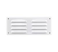 Steinberg14 Grille d'Aération Rectangulaire 260x105mm - Blanc Grille de Ventilation en Métal - Registre d'évacuation d'air avec Moustiquaire - Couvercle d'évent Interne pour Mur et Plafond