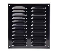 Steinberg14 Grille d'Aération Rectangulaire 260x280mm - Noire Grille de Ventilation en Métal - Registre d'évacuation d'air Avec Moustiquaire - Couvercle d'évent Interne pour Mur et Plafond