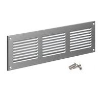 Steinberg14 Grille d'Aération Rectangulaire 300x100mm - Acier Inoxydable Grille de Ventilation en Métal - Registre d'évacuation d'air Avec Moustiquaire - Couvercle d'évent Interne pour Mur et Plafond