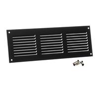 Steinberg14 Grille d'Aération Rectangulaire 300x100mm - Anthracite Grille de Ventilation en Métal - Registre d'évacuation d'air Avec Moustiquaire - Couvercle d'évent Interne pour Mur et Plafond