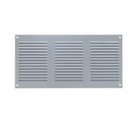 Steinberg14 Grille d'Aération Rectangulaire 300x150mm - Grise Grille de Ventilation en Métal - Registre d'évacuation d'air Avec Moustiquaire - Couvercle d'évent Interne pour Mur et Plafond