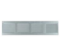 Steinberg14 Grille d'Aération Rectangulaire 400x100mm - Acier Galvanisé Grille de Ventilation en Métal - Registre d'évacuation d'air Avec Moustiquaire - Couvercle d'évent Interne pour Mur et Plafond