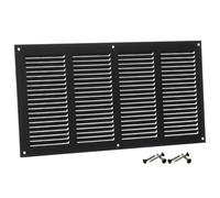 Steinberg14 Grille d'Aération Rectangulaire 400x200mm - Anthracite Grille de Ventilation en Métal - Registre d'évacuation d'air Avec Moustiquaire - Couvercle d'évent Interne pour Mur et Plafond