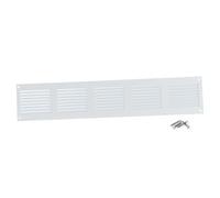 Steinberg14 Grille d'Aération Rectangulaire 500x100mm - Blanc Grille de Ventilation en Métal - Registre d'évacuation d'air Avec Moustiquaire - Couvercle d'évent Interne pour Mur et Plafond