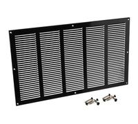 Steinberg14 Grille d'Aération Rectangulaire 500x300mm - Noire Grille de Ventilation en Métal - Registre d'évacuation d'air Avec Moustiquaire - Couvercle d'évent Interne pour Mur et Plafond
